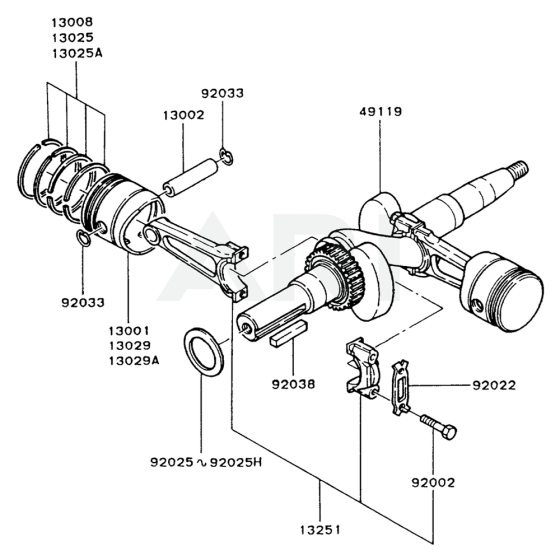 Piston / Crankshaft for Kawasaki FZ790D Engine