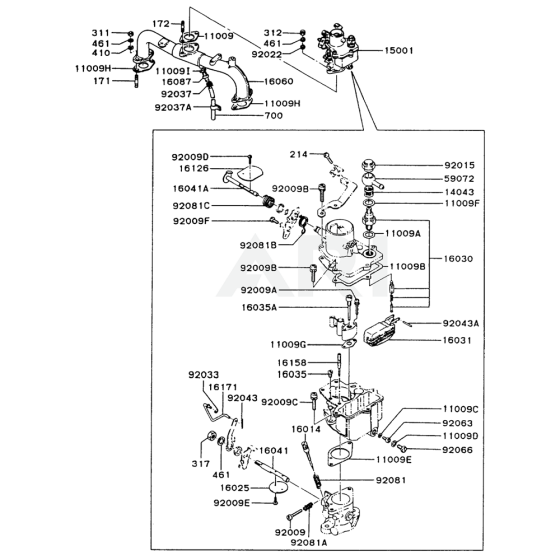 Carburettor for Kawasaki FZ790D Engine