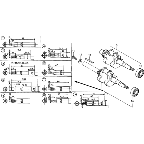 Crankshaft Assembly for Honda G100K2 Engines from S/N 2206277