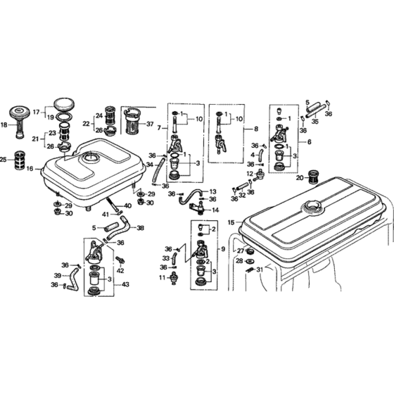 Fuel Tank Assembly for Honda G150 Engines up to S/N 6560055