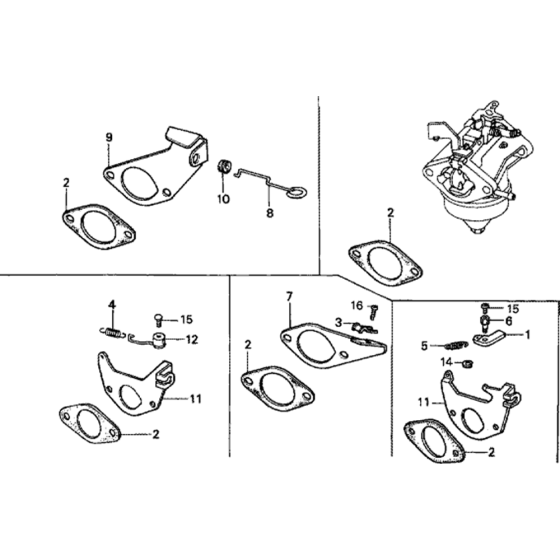 Choke Control Stay Assembly for Honda G150 Engines