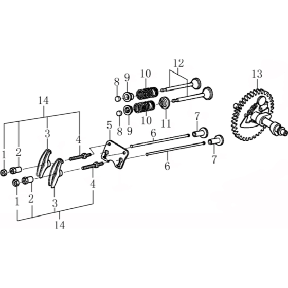 Gas Distribution Adjustment Assembly for Loncin G160F B Shaft (163cc, 4.8hp) Engine