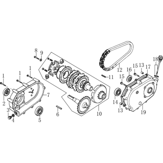 Clutch Retarder Assembly for Loncin G160F B Shaft (163cc, 4.8hp) Engine