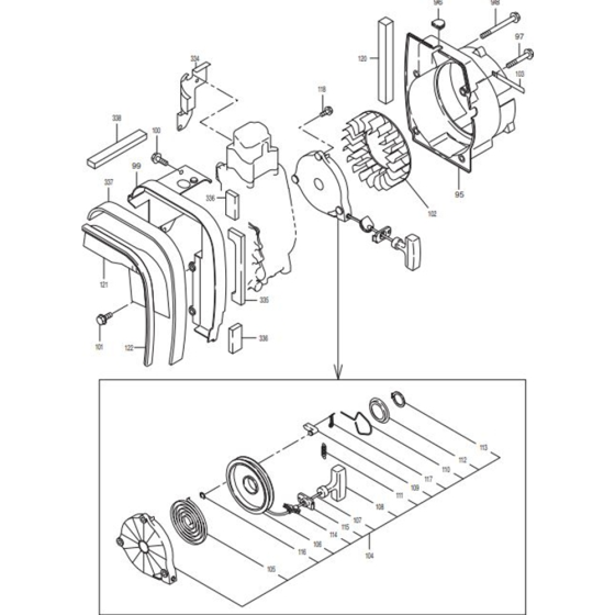 Cooling Fan Assemblyfor Makita G1700I Generators