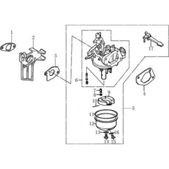 Carburetor Assembly for Loncin G200F A Shaft (196cc, 5.5hp) Engine