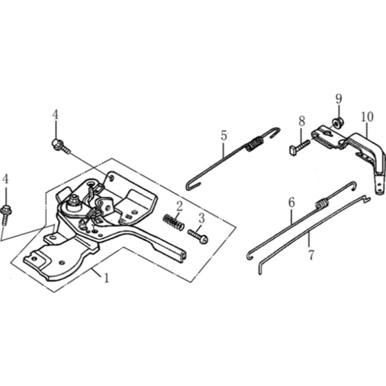 Control System Assembly for Loncin G200F Taper Shaft (196cc, 5.5hp) Engine