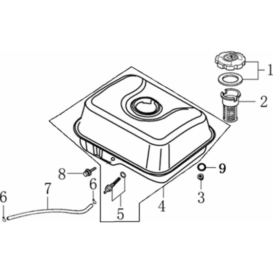 Fuel Tank Assembly for Loncin G200FD (196cc, 6.5hp) Engine