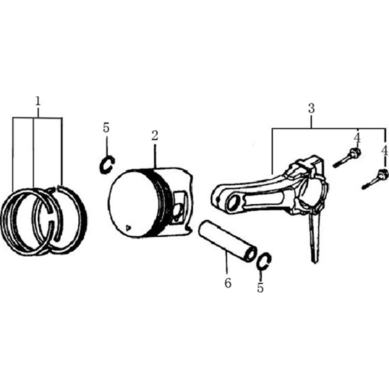 Piston / Connecting Rod Assembly for Loncin G240F C Shaft (242cc, 7hp) Engine