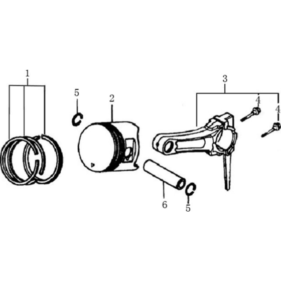 Piston / Connecting Rod Assembly for Loncin G270F B Shaft (270cc, 8hp) Engine