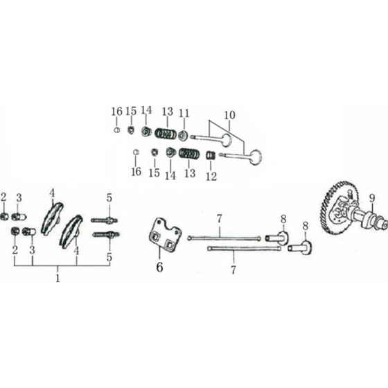 Camshaft Assembly for Loncin G270F B Shaft (270cc, 8hp) Engine