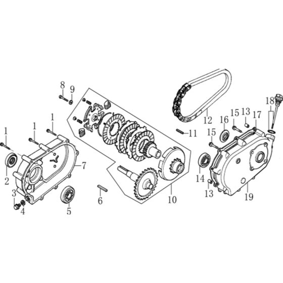 Clutch Retarder Assembly for Loncin G270F B Shaft (270cc, 8hp) Engine