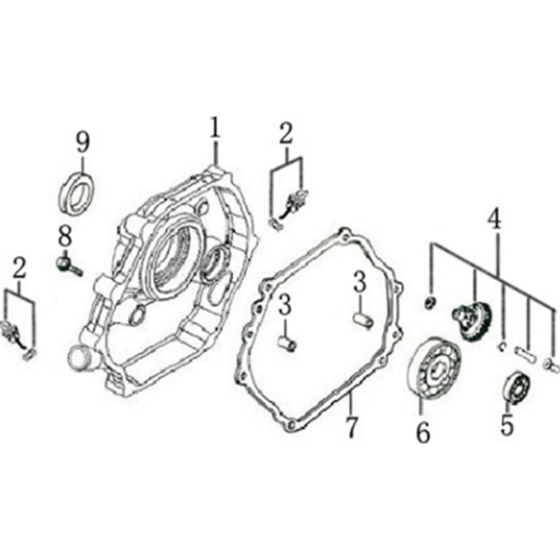 Crankcase Cover Assembly for Loncin G270F B Shaft (270cc, 8hp) Engine