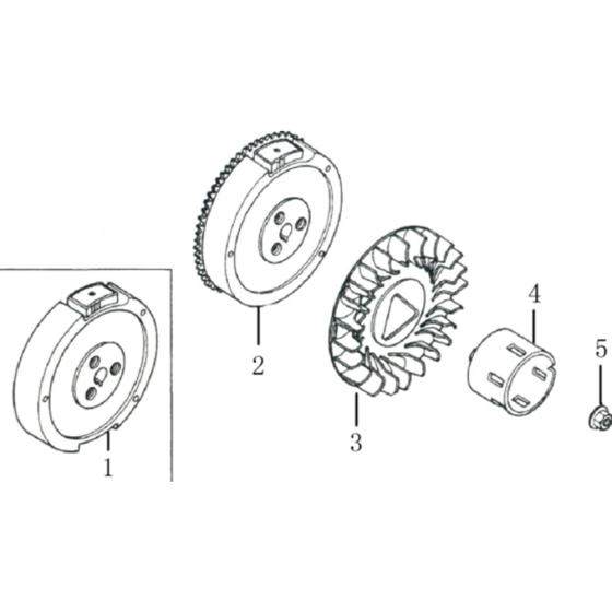 Flywheel Assembly for Loncin G270F C Shaft (270cc, 8hp) Engine