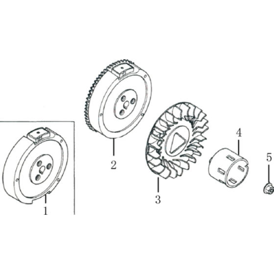 Flywheel Assembly for Loncin G270FD (270cc, 8hp) Engine