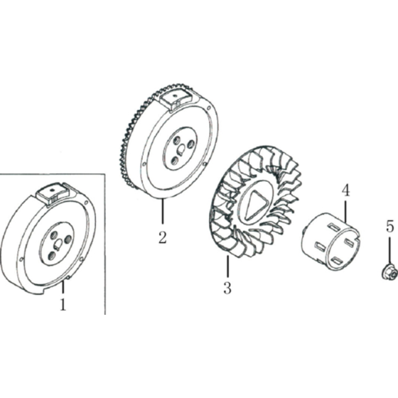 Flywheel Assembly for Loncin G340F L Shaft (337cc, 10hp) Engine