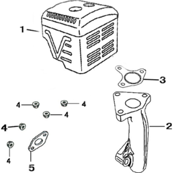 Muffler Assembly for Loncin G340FD (337cc, 10hp) Engine