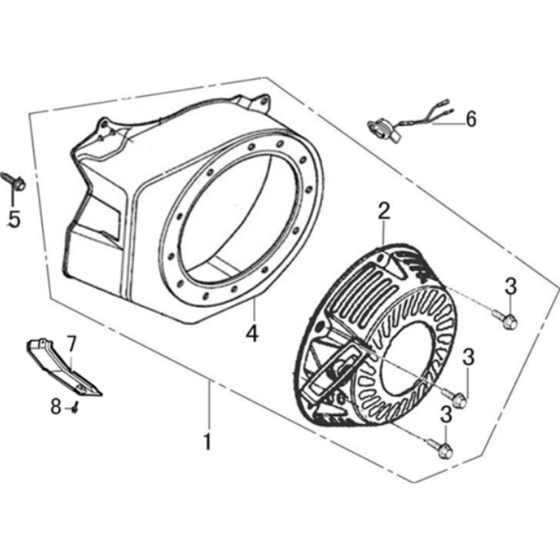 Starter Assembly for Loncin G390FD (389cc, 11hp) Engine