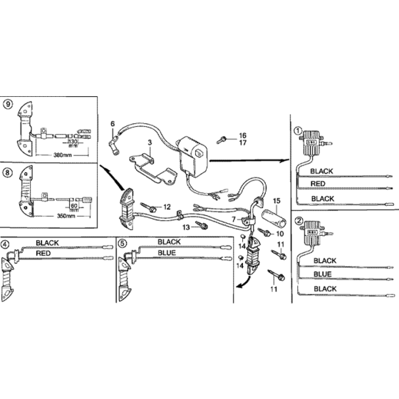 Ignition Coil and C.D.I. Unit Assembly for Honda G400K1 Engines