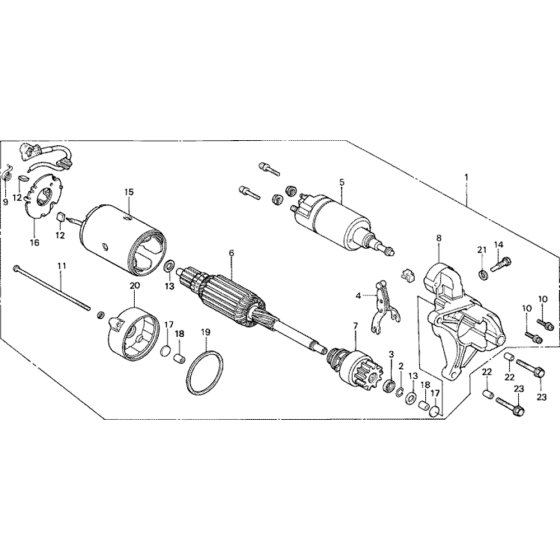 Starter Motor 1 Assembly for Honda G400K1 Engines up to S/N 1294567