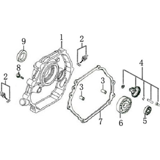 Crankcase Cover Assembly for Loncin G420FD Taper Shaft (420cc, 12hp) Engine