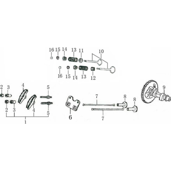 Camshaft Assembly for Loncin G420FD U Shaft (420cc, 12hp) Engine