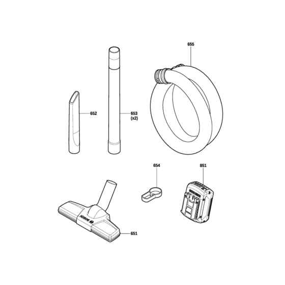 Battery Vacuum Cleaner Assembly-1 for Bosch GAS 18V-1