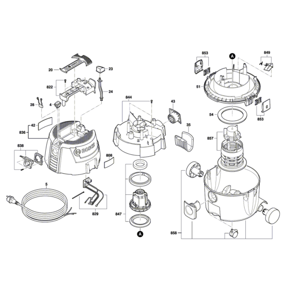 Wet/ Dry Extractor Assembly for Bosch GAS 20 L SFC