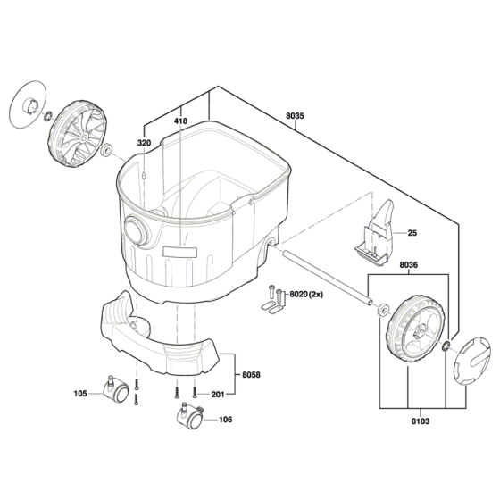 Wet/ Dry Extractor Assembly-1 for Bosch GAS 35 L SFC