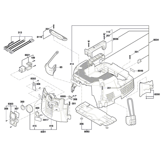 Wet/ Dry Extractor Assembly for Bosch GAS 55 M AFC