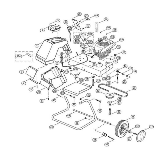 Basic Unit Assembly for Stihl/ Viking GB 350 Petrol Shredder