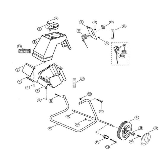 Basic Unit Assembly  for Stihl/ Viking GB 370.1 S Petrol Shredder