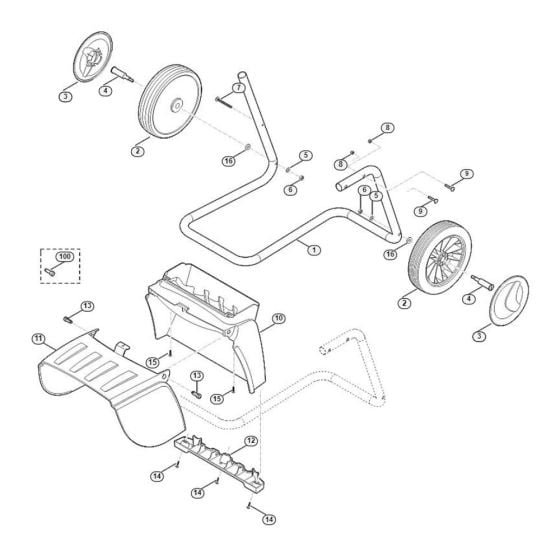 Wheel Carrier Assembly  for Stihl/ Viking GB 370.2 S Petrol Shredder