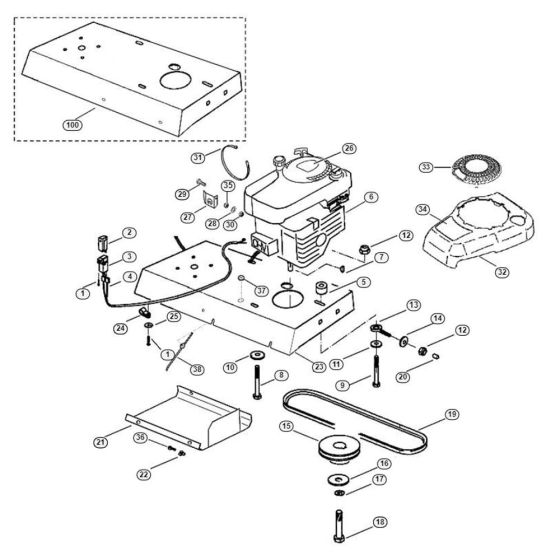 Engine, Drive Assembly  for Stihl/ Viking GB 370 S Petrol Shredder