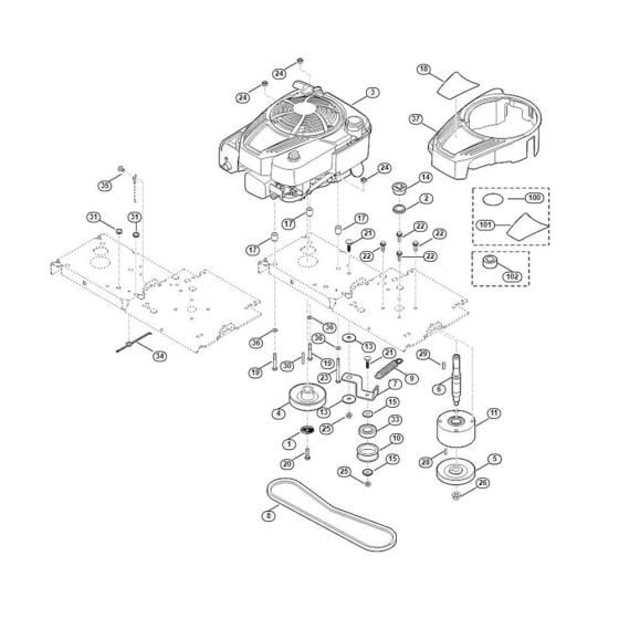 Engine Drive Assembly  for Stihl/ Viking GB 460 Petrol Shredder