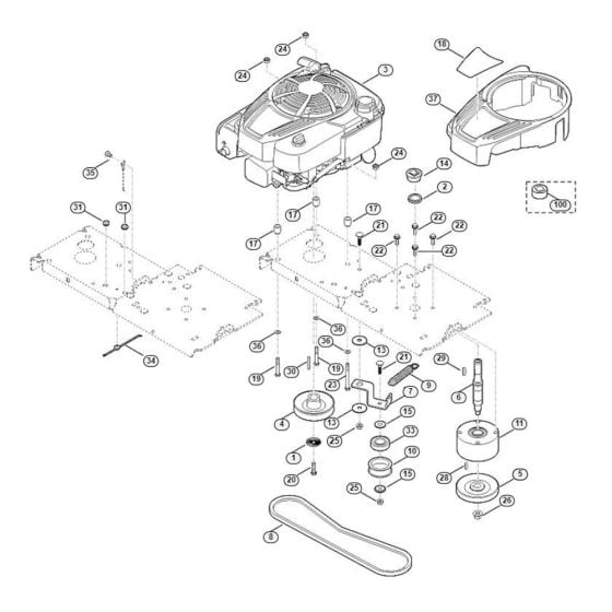 Engine, Drive Assembly  for Stihl/ Viking GB 460.1 Petrol Shredder