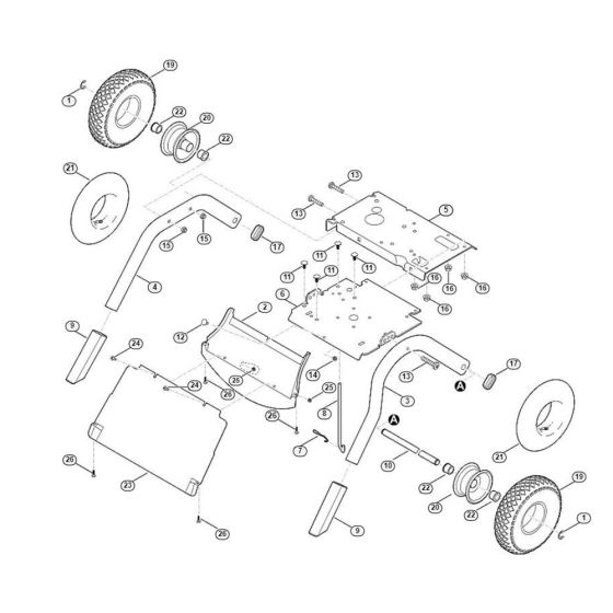 Chassis  for Stihl/ Viking GB 460.1 C Petrol Shredder