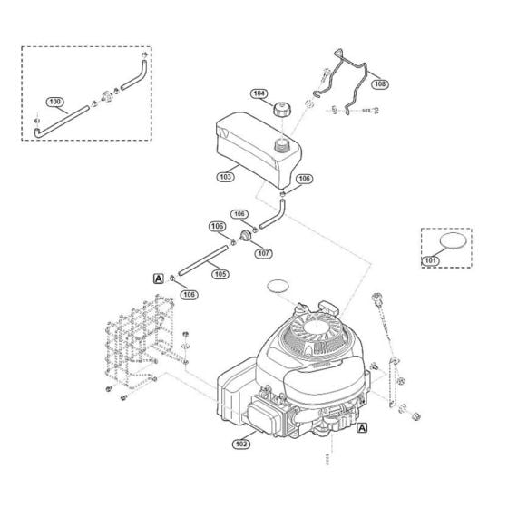 Engine, Tank Assembly-1 for Stihl/ Viking GB 460.1 C Petrol Shredder