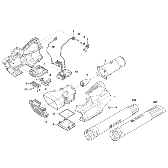 Cordless Blower Assembly for Bosch GBL 860