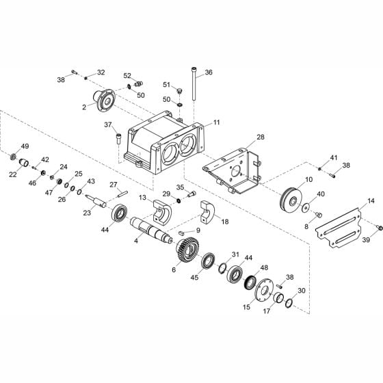 Gearbox Assembly 1 for Altrad Belle RPX35 Reversible Plate (up to SN 161205099049)