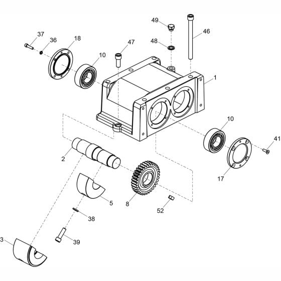 Gearbox Assembly 2 for Altrad Belle RPX35 Reversible Plate (from SN 161205099050)