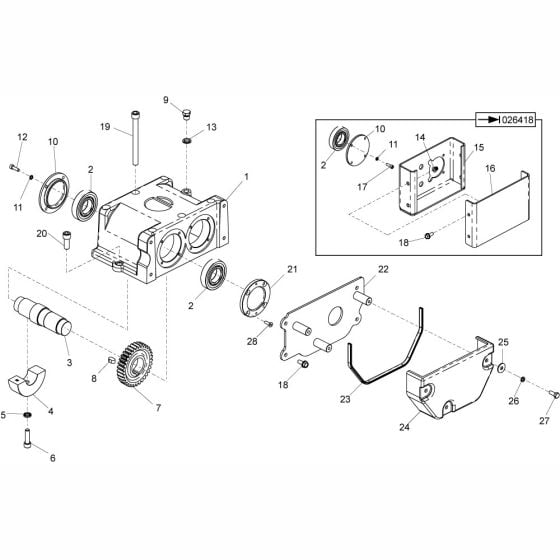 Gearbox Assembly (Driven) for Altrad Belle RPC30 Reversible Plate