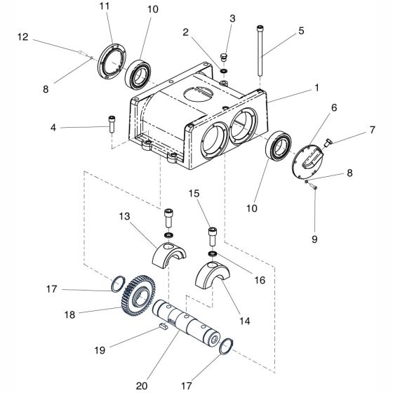 Gearbox Assembly (Driven) for Altrad Belle RPC35 Reversible Plate