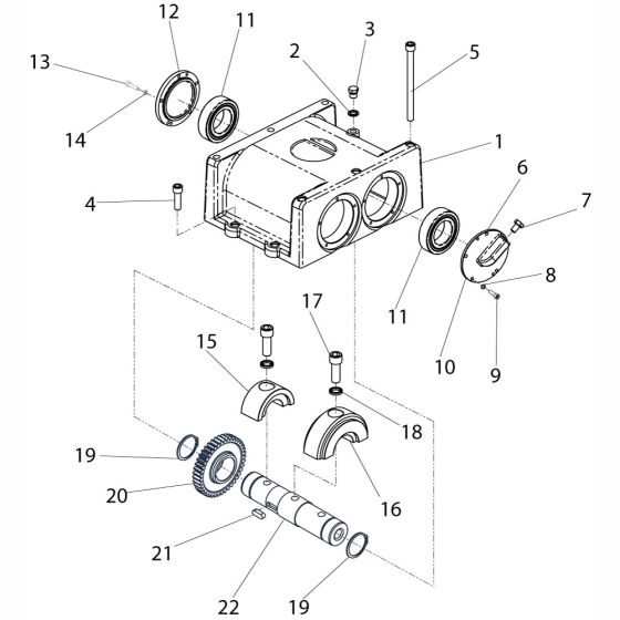 Gearbox Assembly (Driven) for Altrad Belle RPC55 Reversible Plate