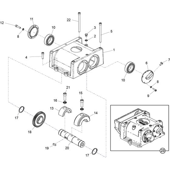 Gearbox Assembly (Driven) for Altrad Belle RPC60 Reversible Plate