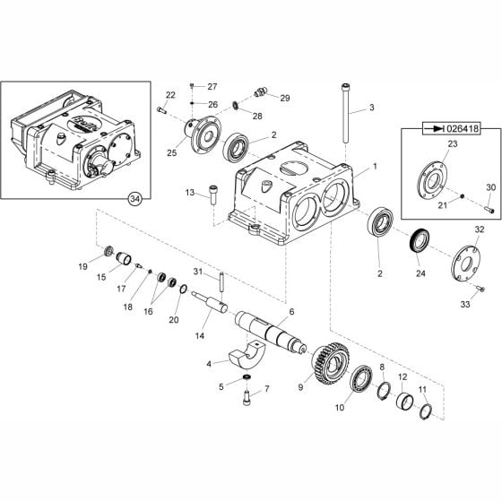 Gearbox Assembly for Altrad Belle RPC30 Reversible Plate