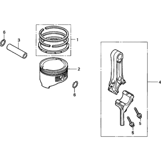 Piston/ Connecting Rod Assembly for Honda GC135E (GCAAE) Engine