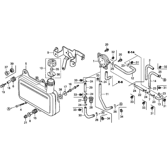 Fuel Tank/ Fuel Pump Assembly for Honda GC135E (GCAAE) Engine