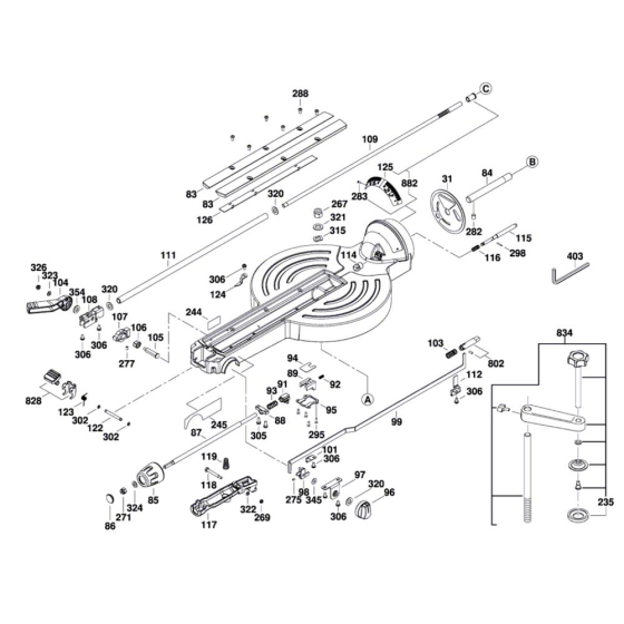 Slide Mitre Saw Assembly for Bosch GCM 12 GDL - Diagram 2