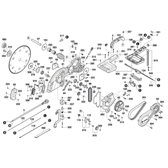 Slide Mitre Saw Assembly for Bosch GCM 12 SDE - Diagram 4