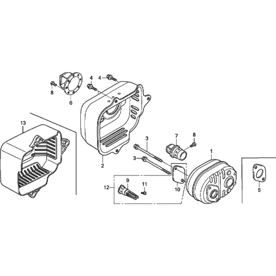 Muffler Assembly for Honda GCV160 (GJAW) Engines